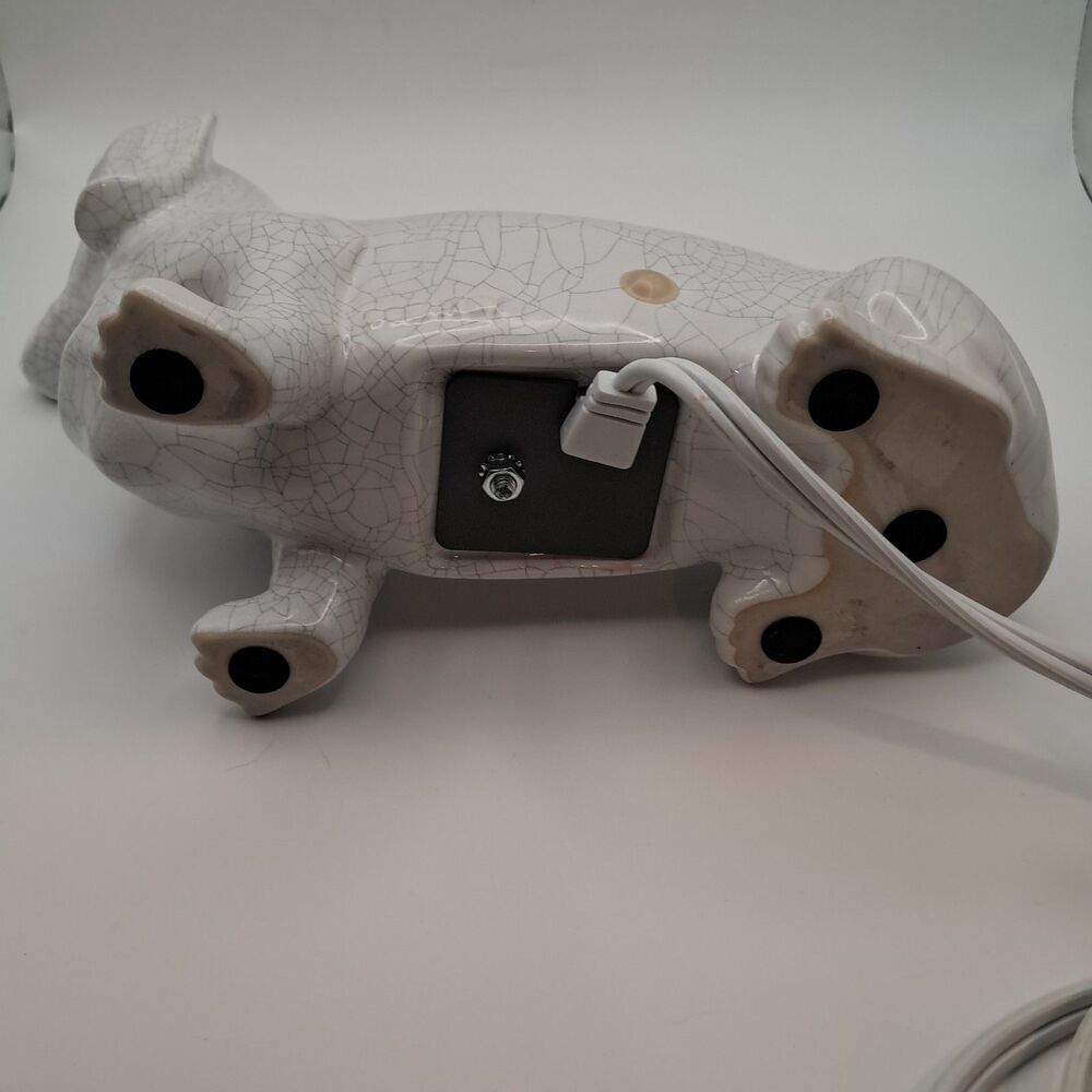 Scentsy Dachshund Mom Warmer White Crackle Wiener Dog Wax Element Warmer Retired - Picture 7 of 8